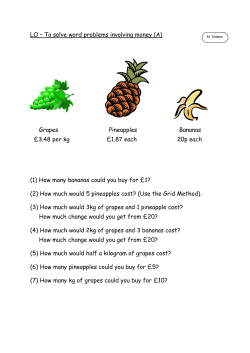 LO &ndash; To solve word problems involving money