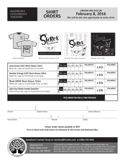 shirt orders - Madrona Bear Facts