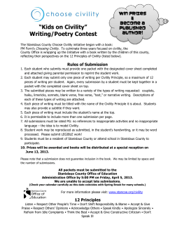 &ldquo;Kids on Civility&rdquo; Writing/Poetry Contest