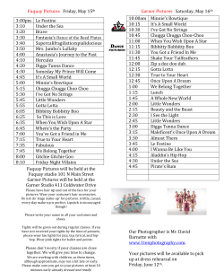 3:00pm Le Festine 3:10 Under the Sea 3:20 Brave 3:30 3:40