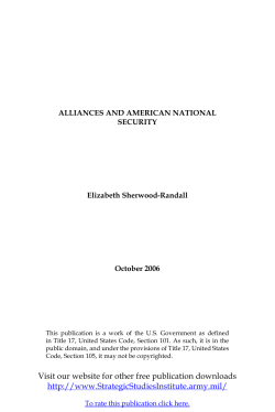 Alliances and American National Security