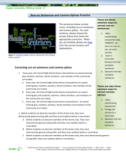 Correcting run-on sentences and comma splices