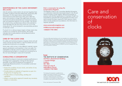 Care and conservation of clocks