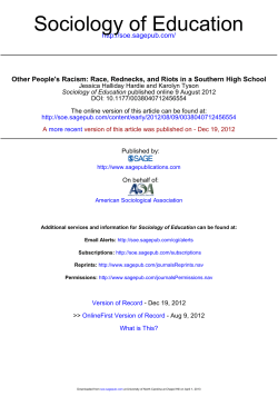 Sociology of Education - Center for Developmental Science