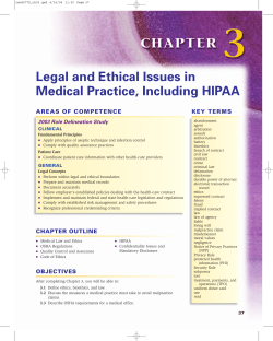 Legal and Ethical Issues in Medical Practice, Including HIPAA