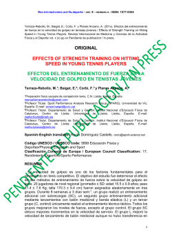 original effects of strength training on hitting speed in young tennis