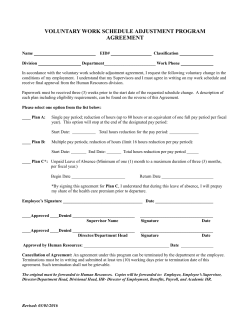 voluntary work schedule adjustment program agreement