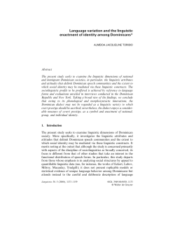 Language variation and the linguistic enactment of identity among