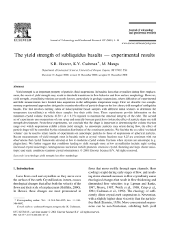 The yield strength of subliquidus basalts experimental results