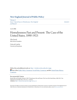 Homelessness Past and Present: The Case of the United States