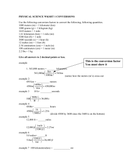 conversion factors 1