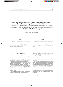 Les fl&ucirc;tes pal&eacute;olithiques: Divje babe I, Ist&aacute;ll&oacute;skő