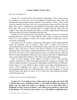 Exodus Chapter 23 - Wenstrom Bible Ministries