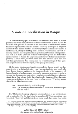 A note 011 Focalization in Basque - University of the Basque Country