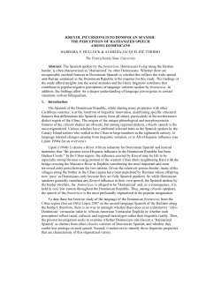 kreyol incursions into dominican spanish: the perception of