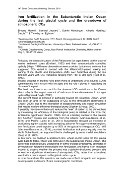 Abstract Title - SWISS GEOSCIENCE MEETINGs