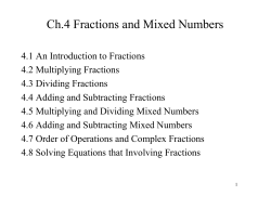 Ch.4 Fractions and Mixed Numbers