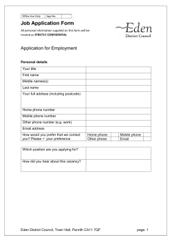 Job Application Form - Eden District Council