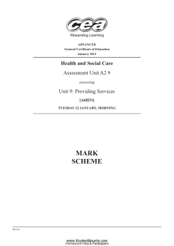 A2 9, Unit 9: Providing Services