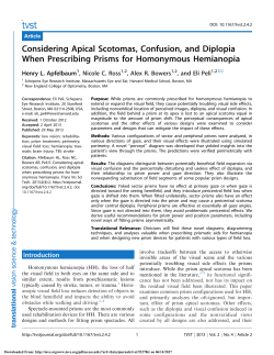 Considering Apical Scotomas, Confusion, and Diplopia When