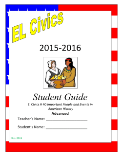 IMPORTANT PEOPLE AND EVENTS IN AMERICAN HISTORY