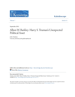 Alben W. Barkley: Harry S. Truman`s Unexpected