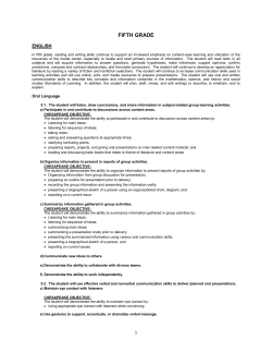 Fifth Grade Objectives - Chesapeake Public Schools