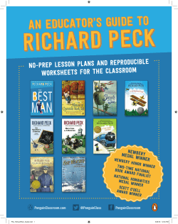 An Educator`s Guide to Richard Peck