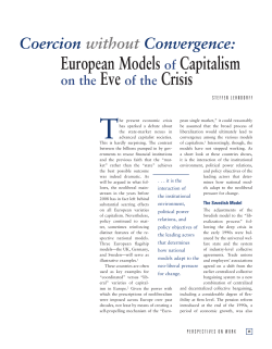 European Models of Capitalism on the Eve of the Crisis