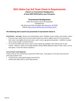 2015 Aloha Cup 3v3 Team Check-in Requirements