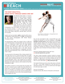 The Body BeauTiful: Greek MyTh ThrouGh