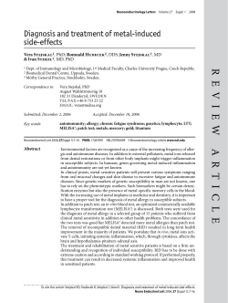 Diagnosis and treatment of metal-induced side-effects.