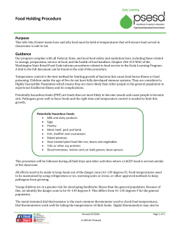 Food Holding Procedure