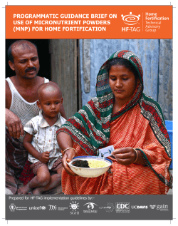 programmatic guidance brief on use of micronutrient powders
