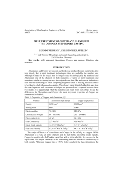 MELT TREATMENT OF COPPER AND ALUMINIUM &ndash; THE