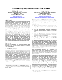 Predictability Requirements of a Soft Modem
