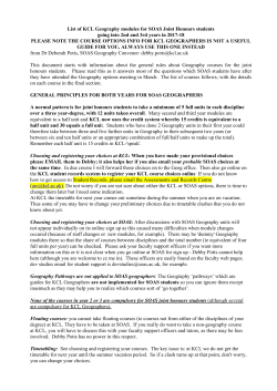 Full List of SOAS Geography Options 1718
