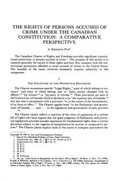 The Rights of Persons Accused of Crime Under the Canadian