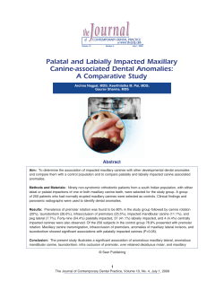 Palatal and Labially Impacted Maxillary Canine