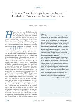 Economic Costs of Hemophilia and the Impact of