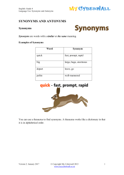 synonyms and antonyms