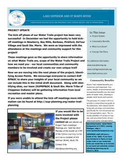 LAKE SUPERIOR AND ST MARYS RIVER In This Issue