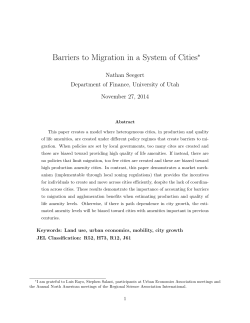 Barriers to Migration in a System of Cities