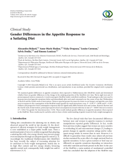 Gender Differences in the Appetite Response to a Satiating Diet