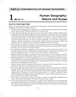 Human Geography: Nature and Scope