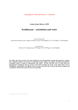 Teotihuacan &ndash; orientation and water