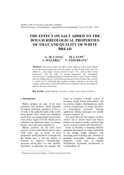 THE EFFECT ON SALT ADDED TO THE DOUGH RHEOLOGICAL