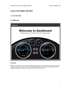 Lesson 3 Cite Right with MLA