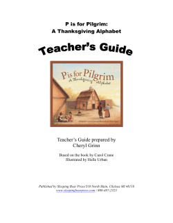 P is for Pilgrim: A Teacher`s Guide
