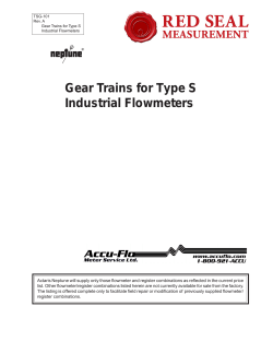 Gear Trains for Type S Industrial Flowmeters